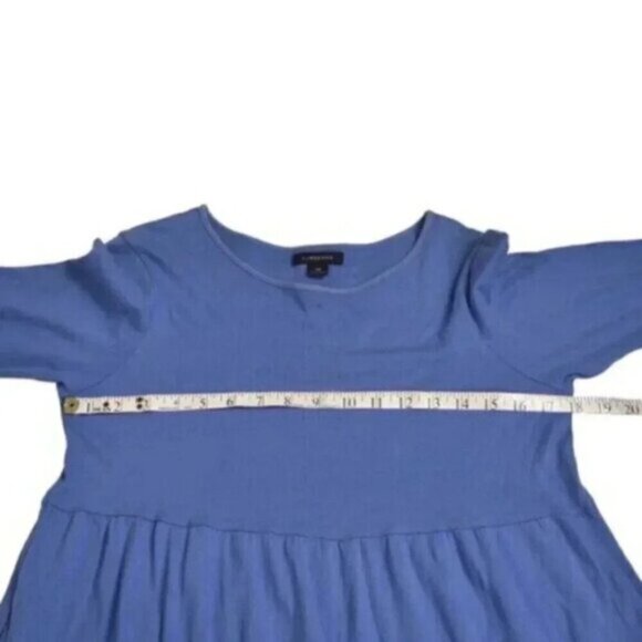 Land's End Long Sleeve Midi Dress Floral Embroidered Blue Size 14 - Picture 8 of 9